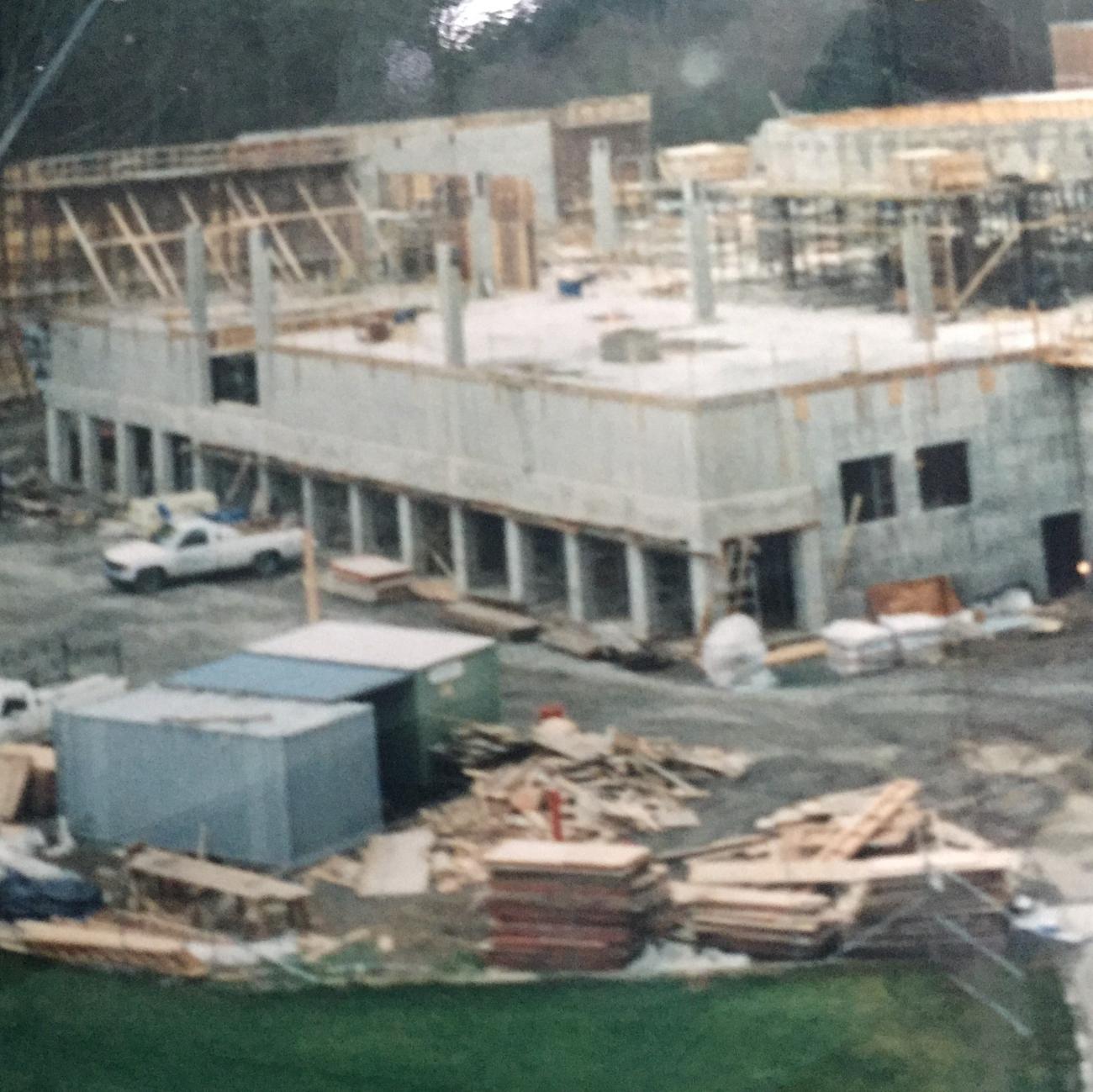 Construction photo of the back of SMATE middle