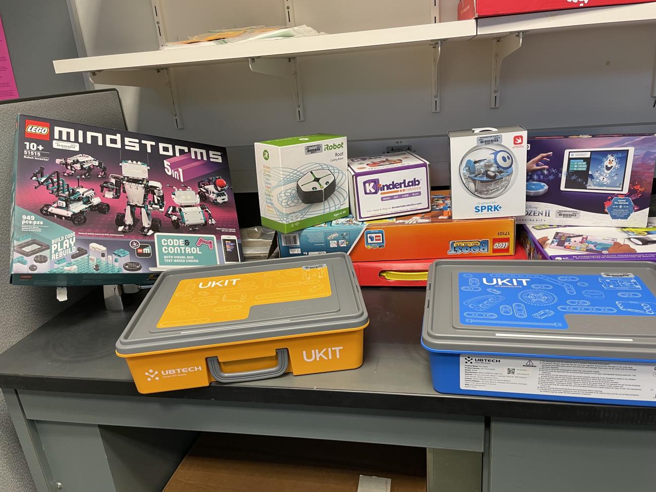 colorful boxes of computer science coding toys