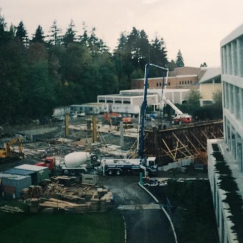 Construction photo of the back of SMATE early