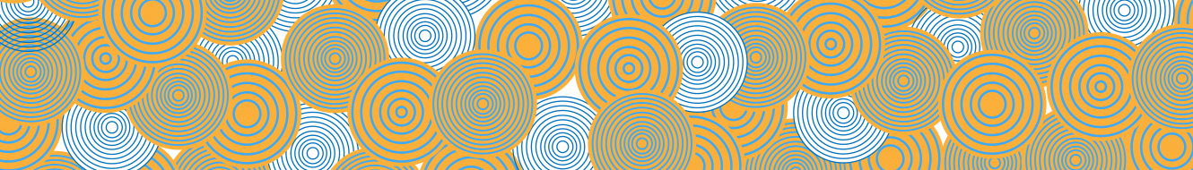 repeating concentric circles in blue and orange