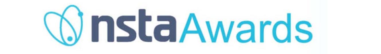 Navy and light blue Logo that reads "NSTA awards"
